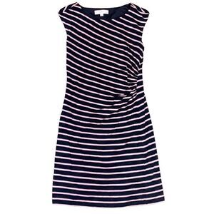 Loft SP Black & Pink Striped Mini Dress with Liner